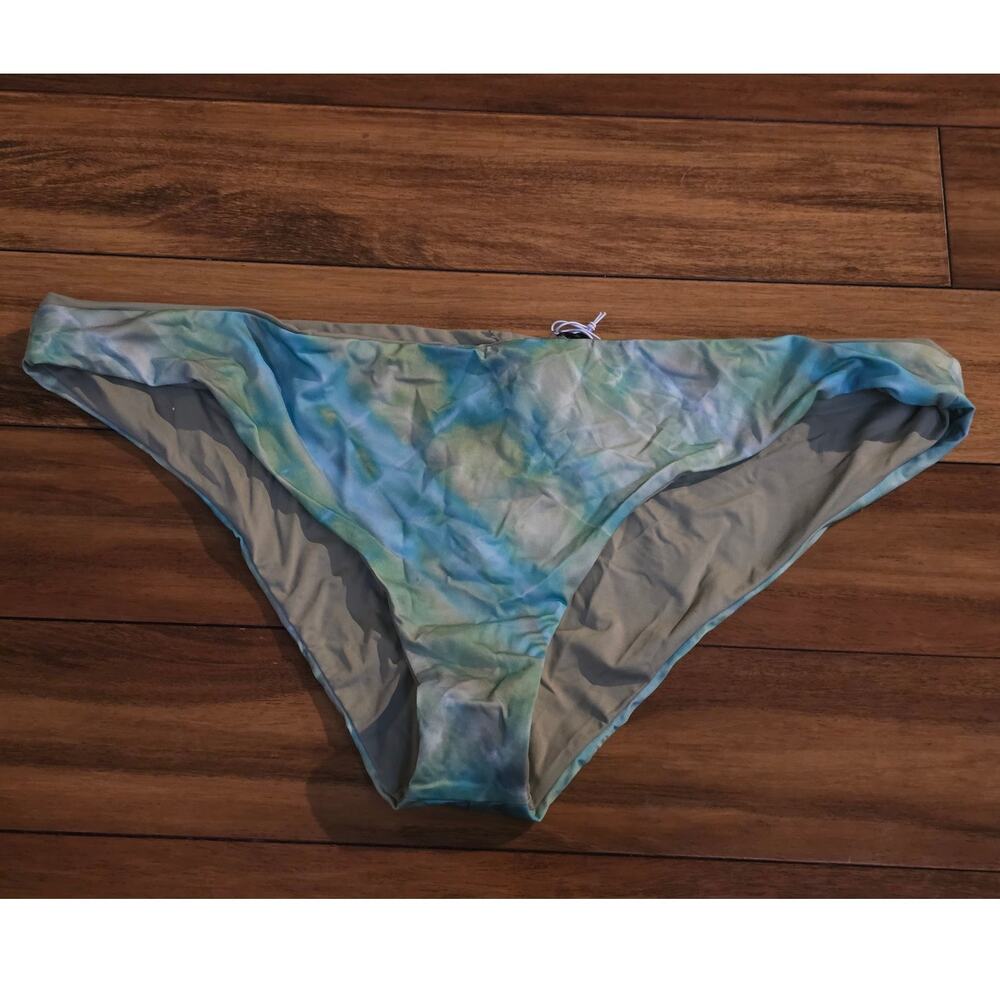 NWT prAna Gemma reversible bikini swim bottom - mirage green blue - XL